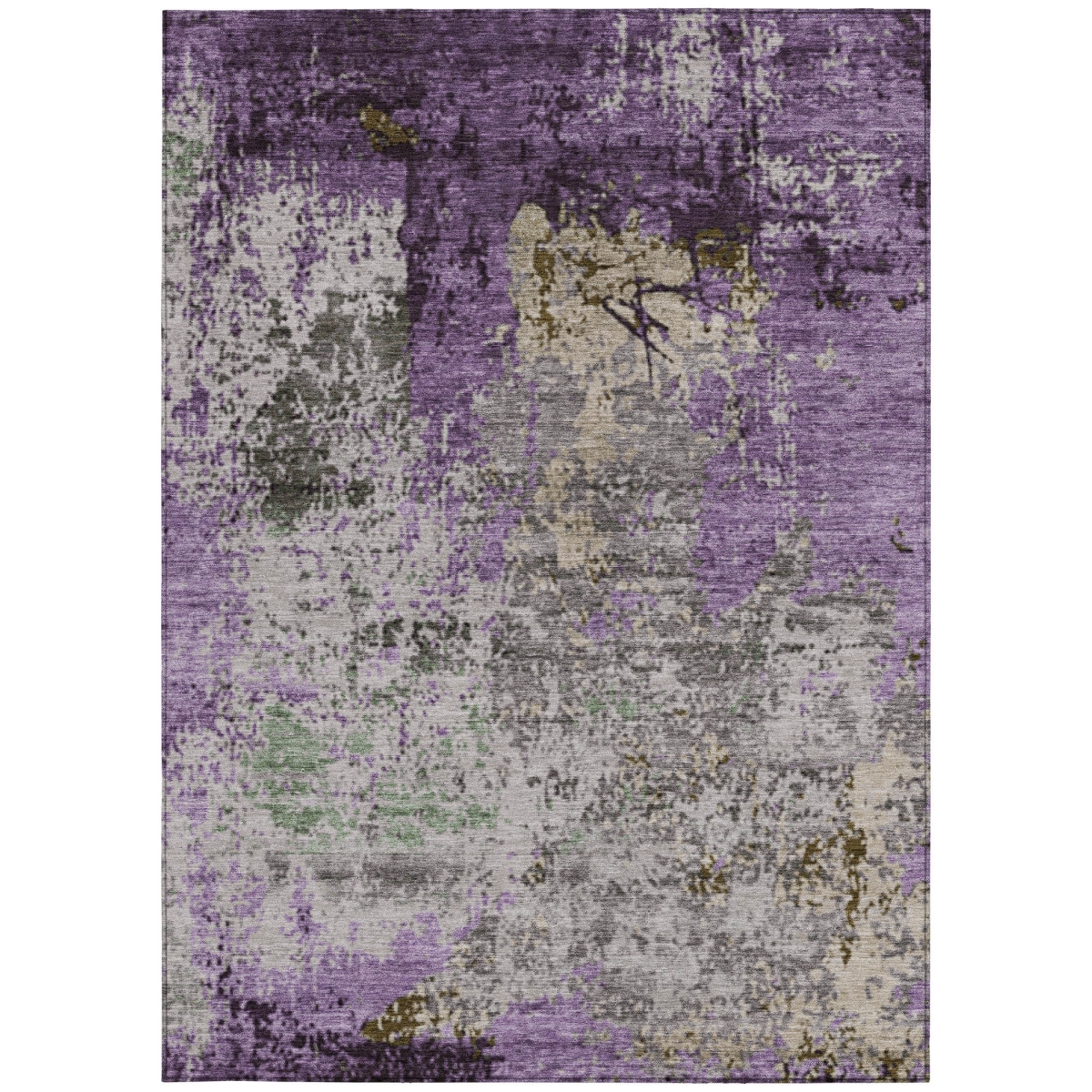 625523 3 x 5 ft. Lavender & Ivory Abstract Washable Transitional Indoor & Outdoor Rectangle Area Rug