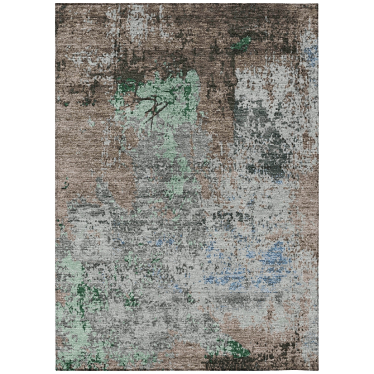 625539 9 x 12 ft. Taupe & Ivory Abstract Washable Transitional Indoor & Outdoor Rectangle Area Rug