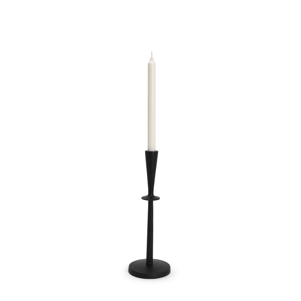 608431 13 in. Black Metal Abstract Tabletop Candle Holder