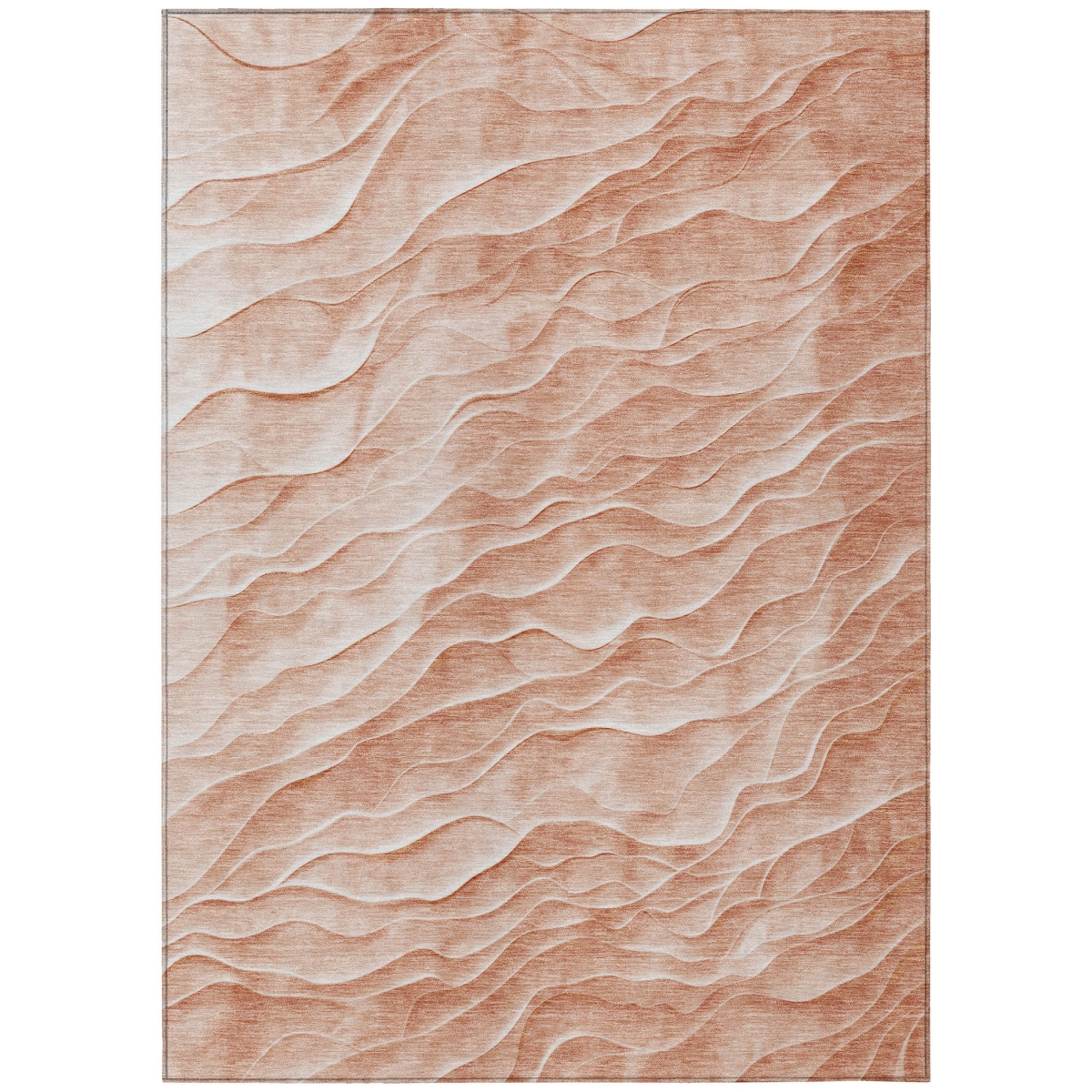 611982 3 x 5 ft. Coral & Peach Abstract Washable Transitional Indoor & Outdoor Rectangle Area Rug