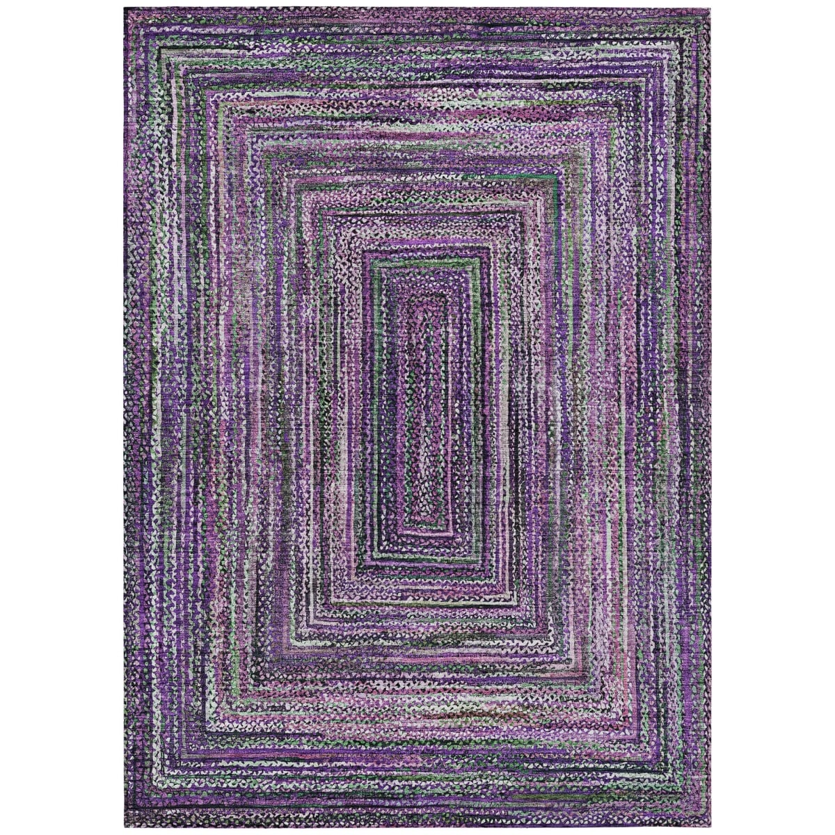618943 3 x 5 ft. Purple, Lavender & Gray Geometric Washable Transitional Indoor & Outdoor Rectangle Area Rug