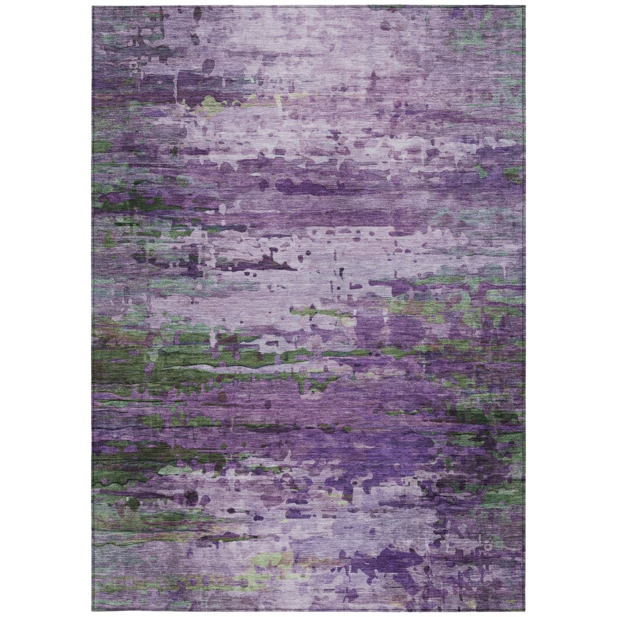 629852 10 x 14 ft. Purple Green & Charcoal Abstract Washable Transitional Indoor & Outdoor Rectangle Area Rug