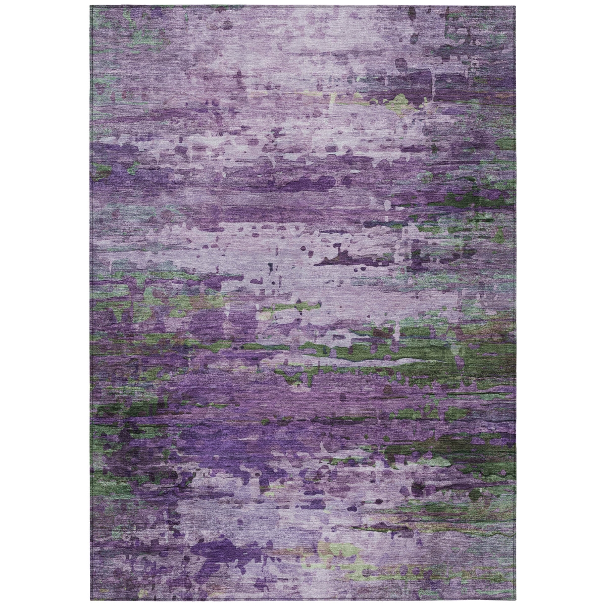 629848 5 x 8 ft. Purple Green & Charcoal Abstract Washable Transitional Indoor & Outdoor Rectangle Area Rug