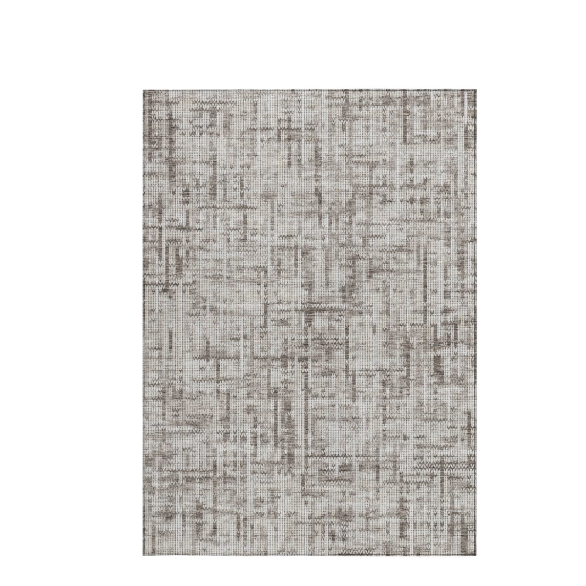 636570 5 x 8 ft. Taupe & Ivory Striped Washable Transitional Indoor & Outdoor Rectangle Area Rug