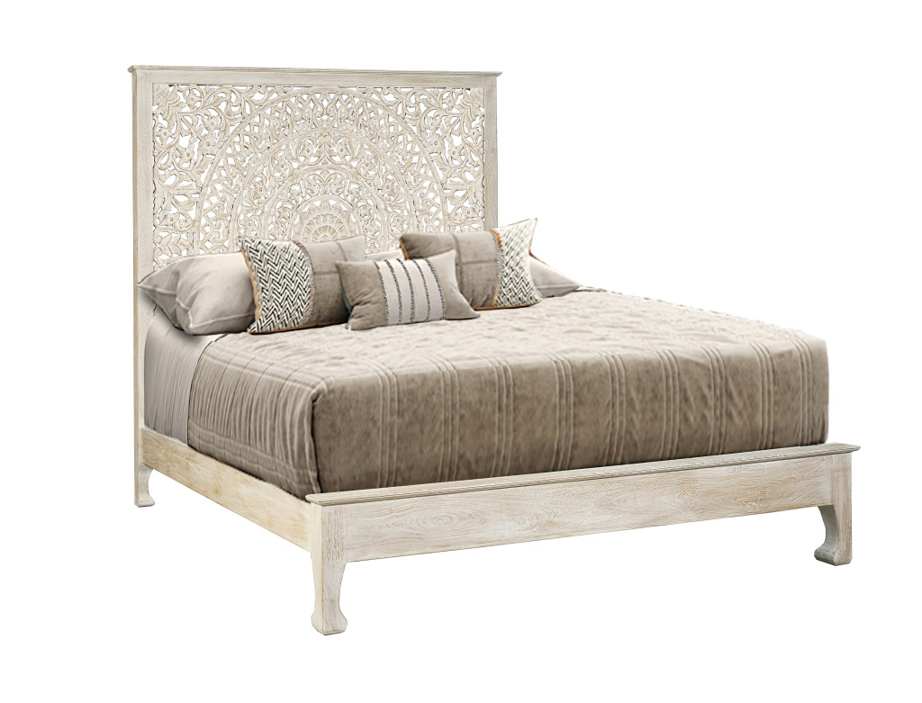 643646 3 Piece White Solid Wood Bedroom Set - Queen Size Mattress