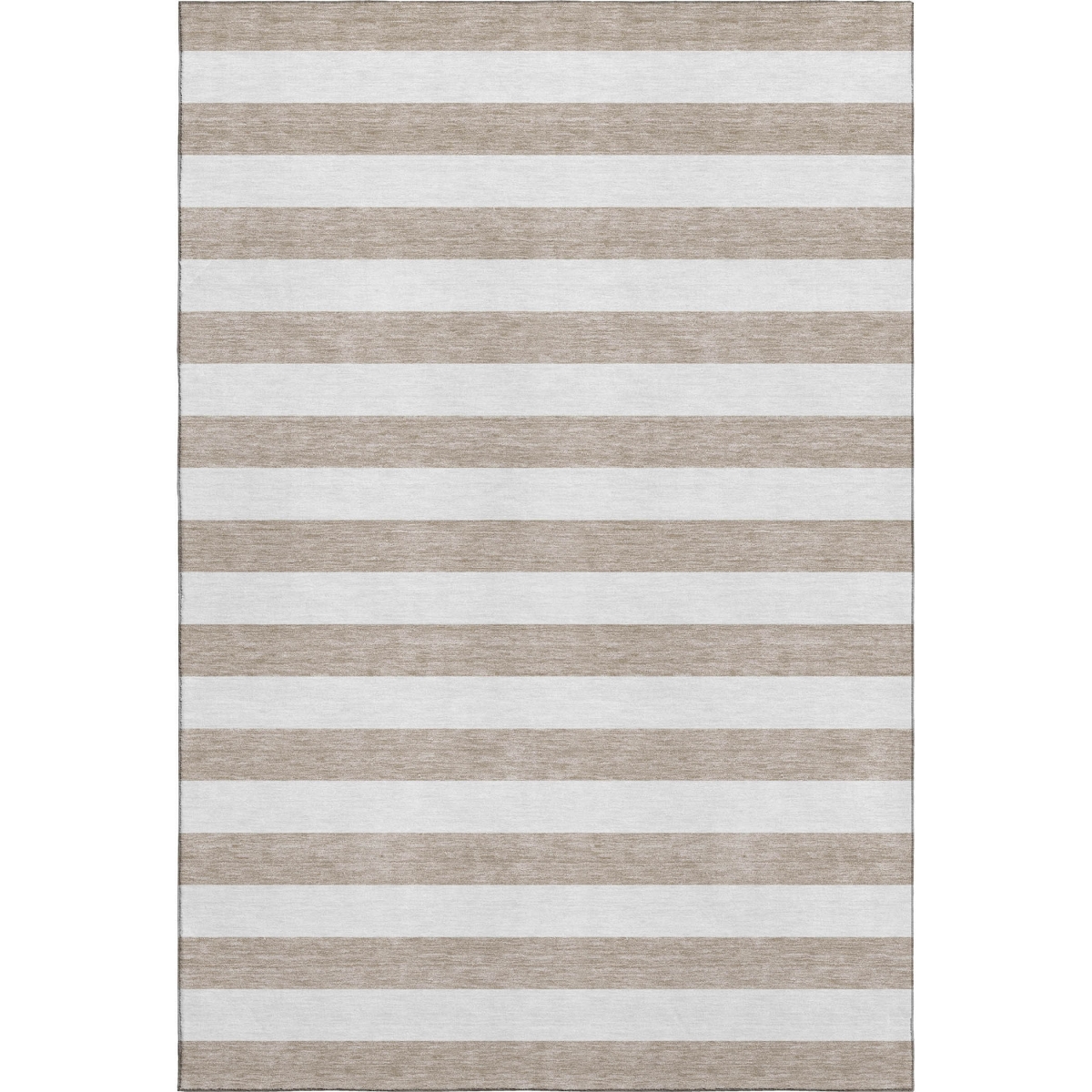 647666 8 x 10 ft. Taupe & Ivory Striped Transitional Washable Machine Made Rectangle Area Rug with UV Protection