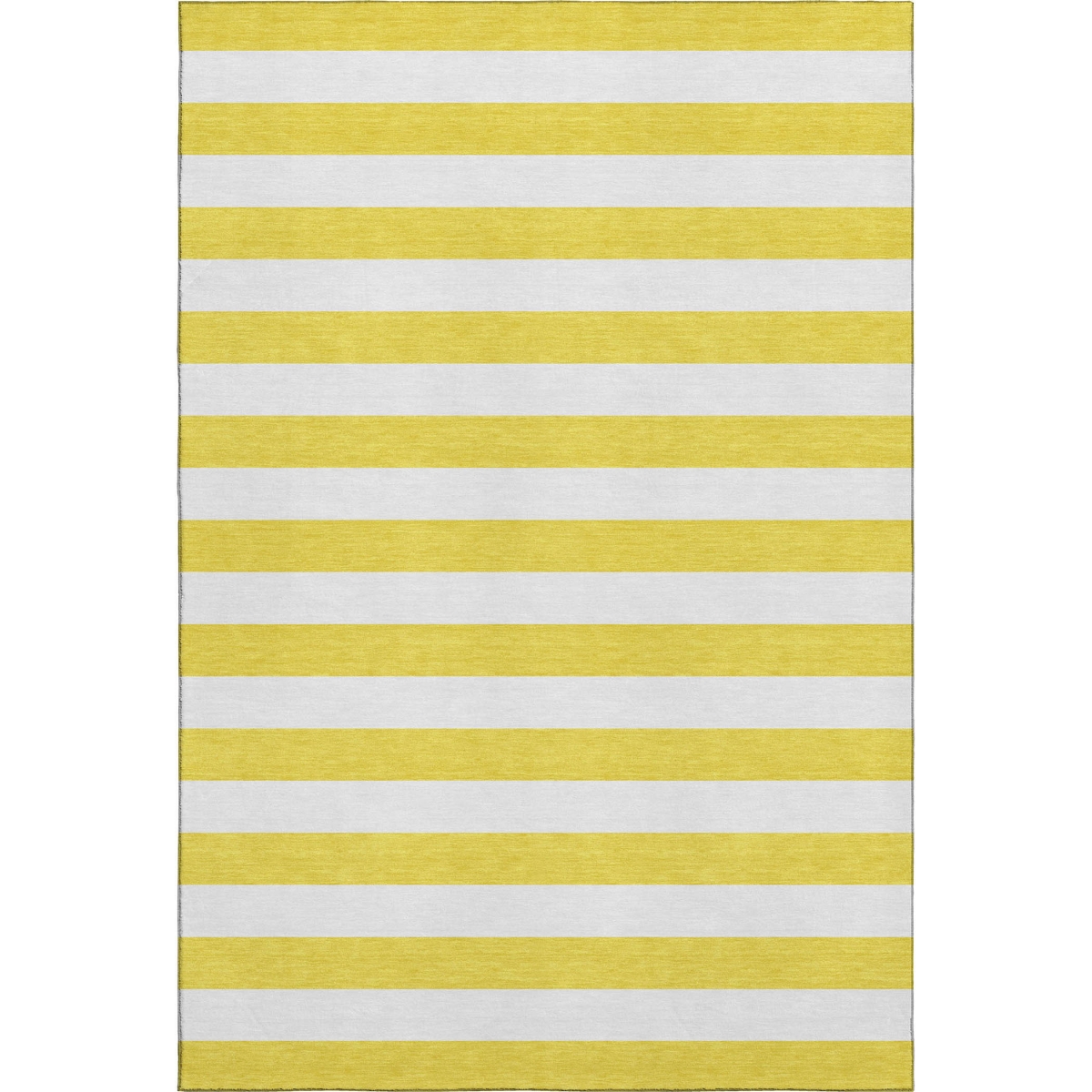 647676 5 x 8 ft. Yellow & Ivory Striped Transitional Washable Machine Made Rectangle Area Rug with UV Protection