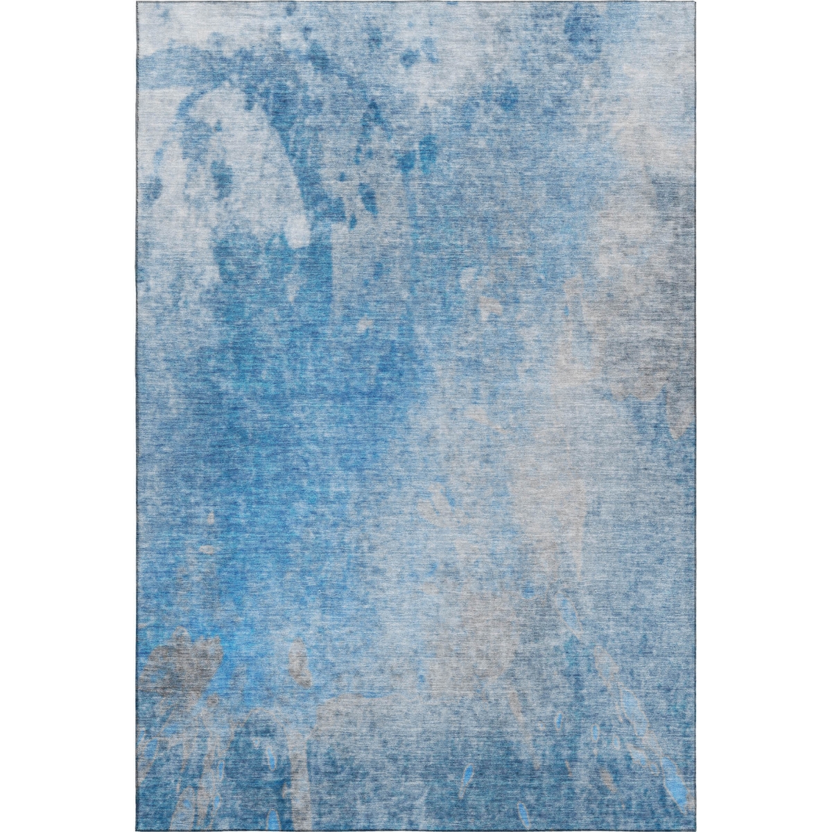 649389 9 x 12 ft. Blue & Gray Abstract Transitional Washable Machine Made Rectangle Area Rug with UV Protection