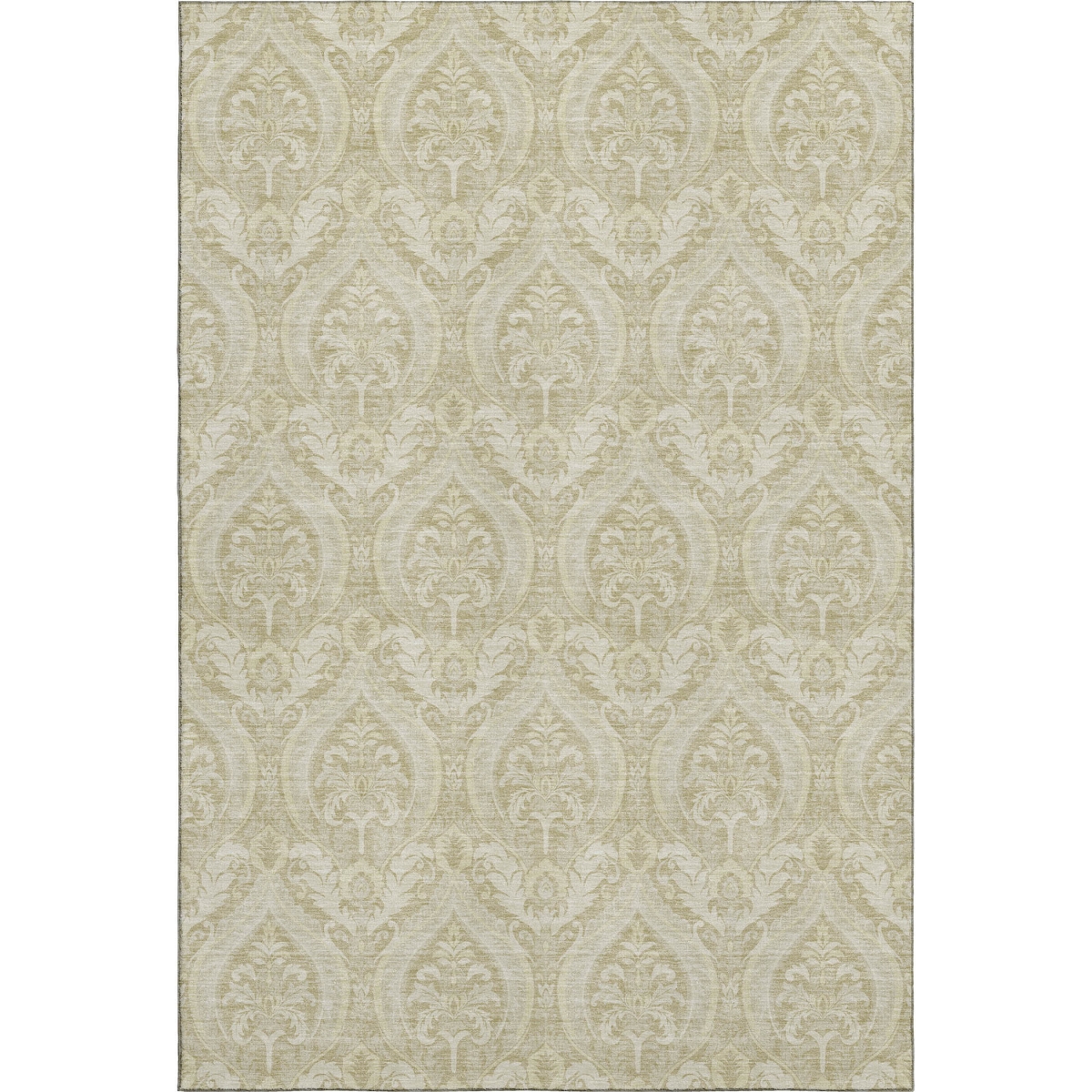 649773 9 x 12 ft. Beige & Ivory Floral Transitional Washable Machine Made Rectangle Area Rug with UV Protection