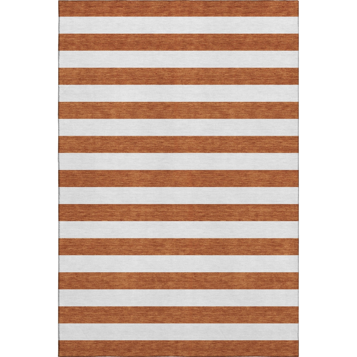 647630 8 x 10 ft. Rust & Ivory Striped Transitional Washable Machine Made Rectangle Area Rug with UV Protection