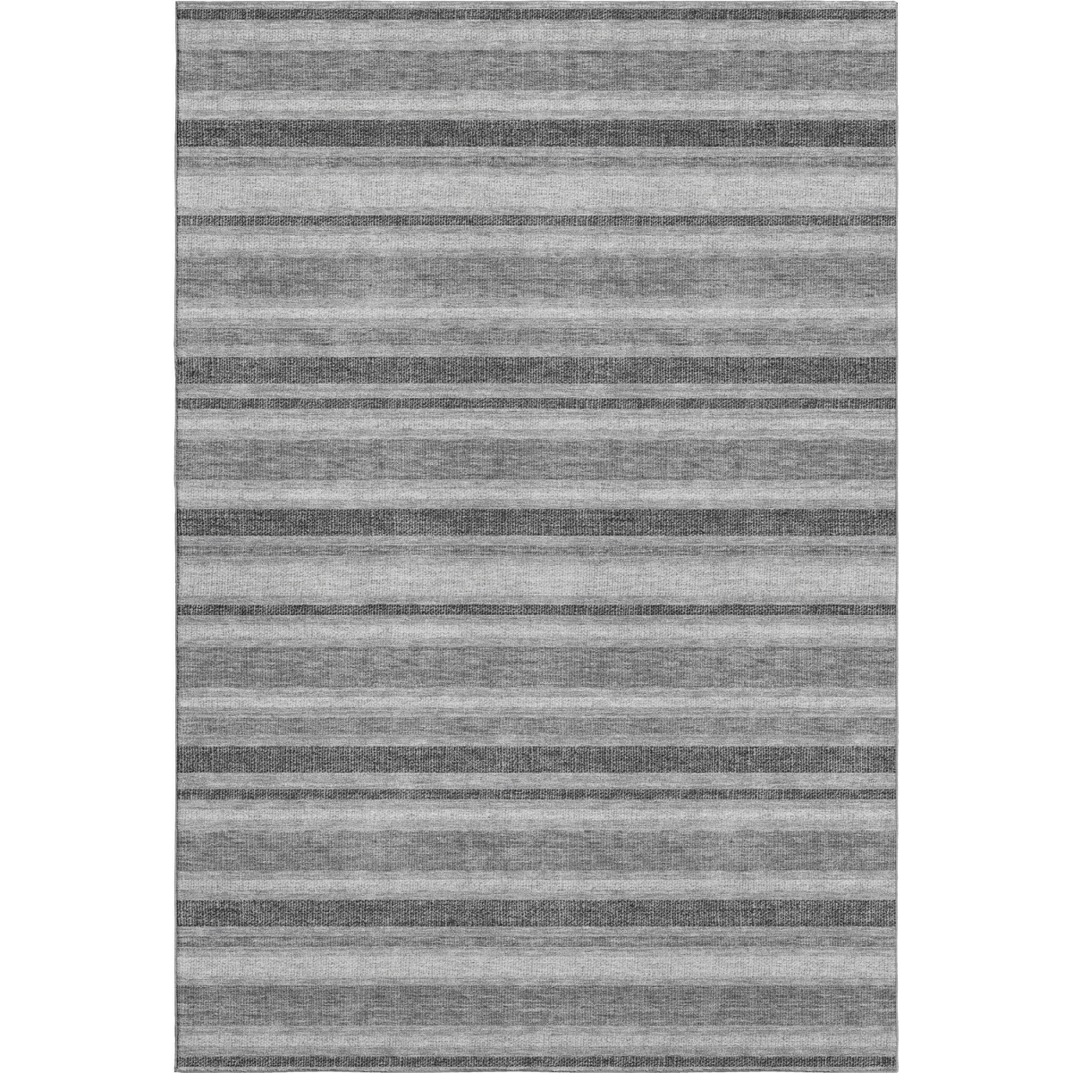 647871 9 x 12 ft. Silver & Gray Striped Transitional Washable Machine Made Rectangle Area Rug with UV Protection