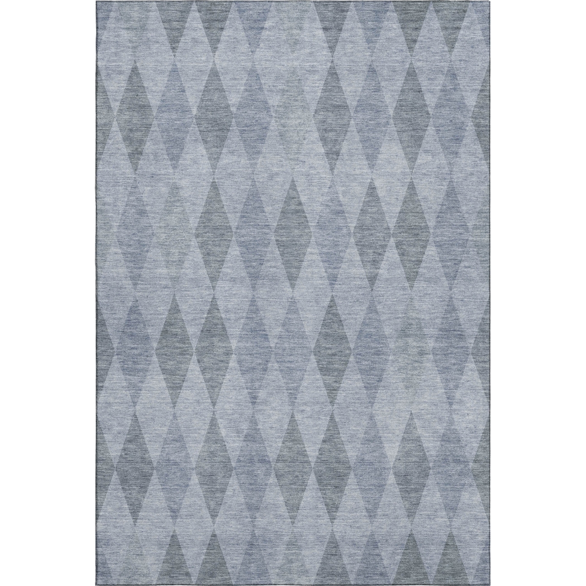 649358 8 x 10 ft. Denim Blue & Ivory Geometric Transitional Washable Machine Made Rectangle Area Rug with UV Protection