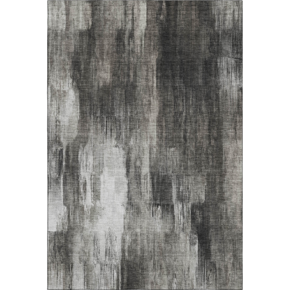 649604 8 x 10 ft. Gray & Ivory Abstract Transitional Washable Machine Made Rectangle Area Rug with UV Protection