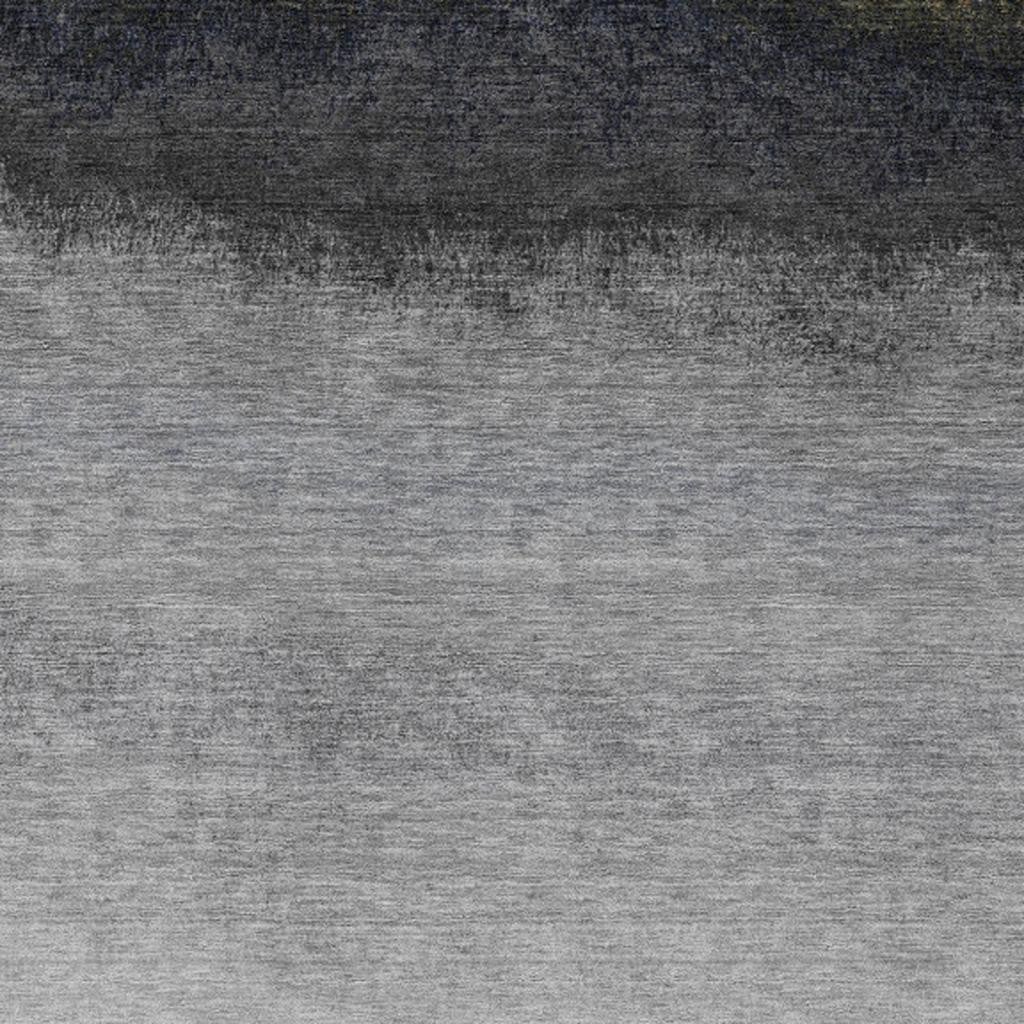 629050 9 x 12 ft. Silver & Black Ombre Washable Transitional Indoor & Outdoor Rectangle Area Rug