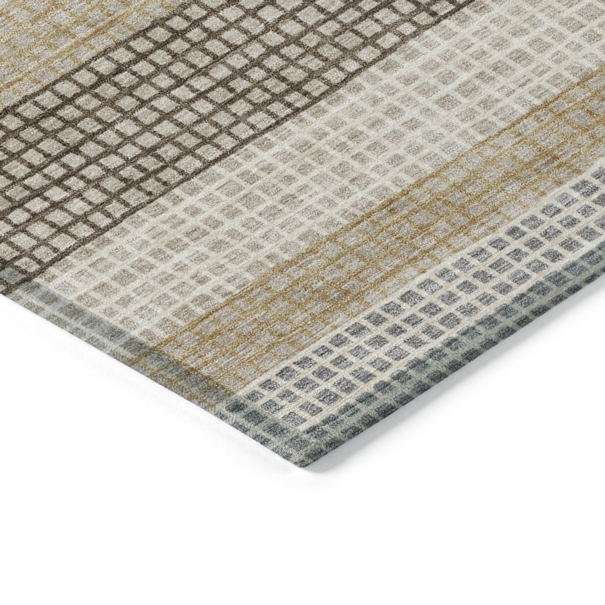 628882 9 x 12 ft. Beige & Ivory Striped Washable Transitional Indoor & Outdoor Rectangle Area Rug