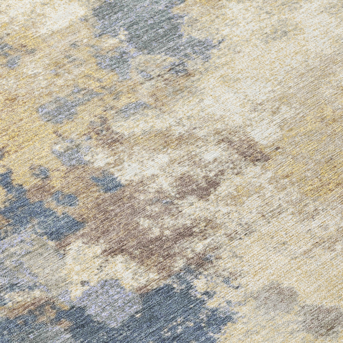 628403 10 x 14 ft. Gold & Beige Abstract Washable Transitional Indoor & Outdoor Rectangle Area Rug