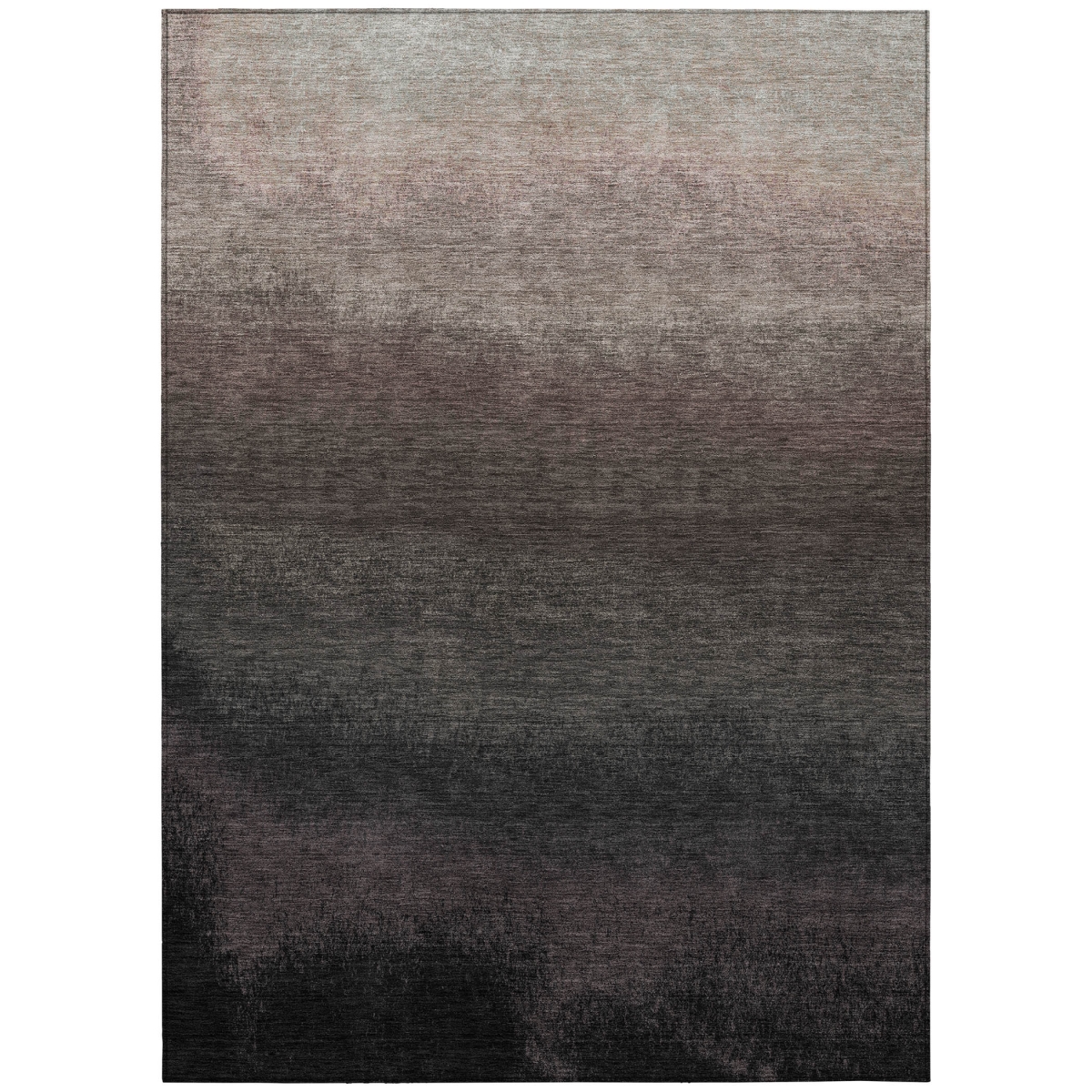 628998 3 x 5 ft. Black & Silver Ombre Washable Transitional Indoor & Outdoor Rectangle Area Rug