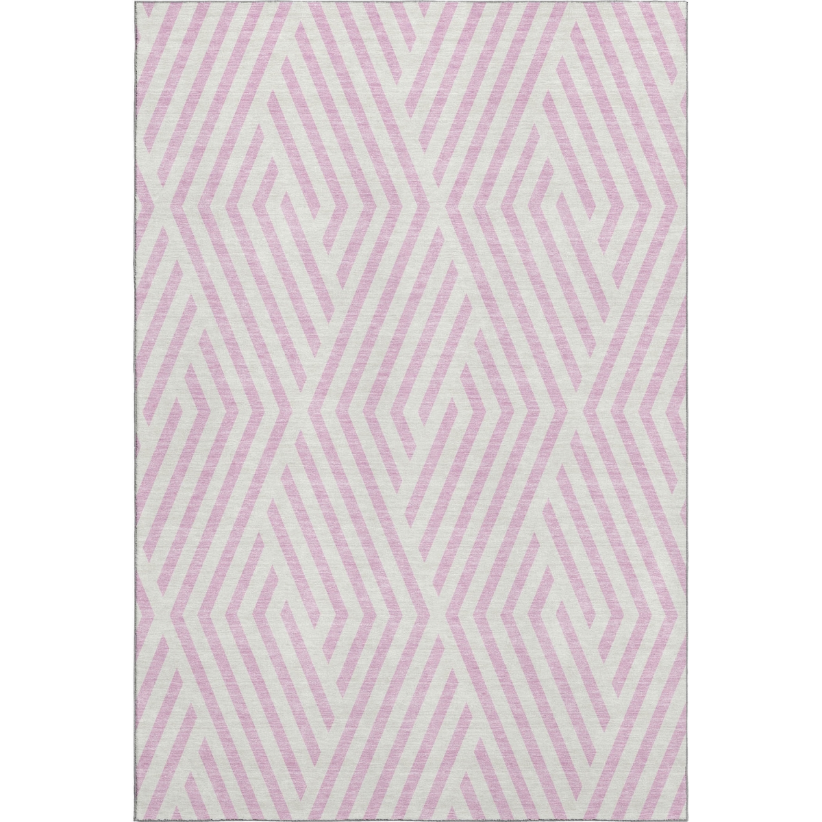 648586 10 x 14 ft. Pink & Ivory Geometric Transitional Washable Machine Made Rectangle Area Rug with UV Protection