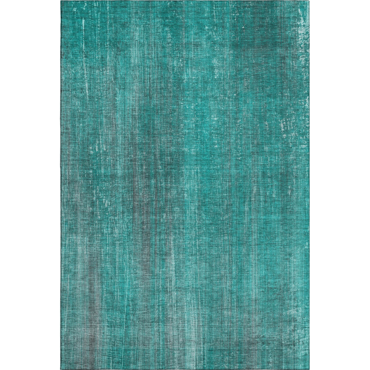 648771 9 x 12 ft. Teal & Ivory Striped Transitional Washable Machine Made Rectangle Area Rug with UV Protection