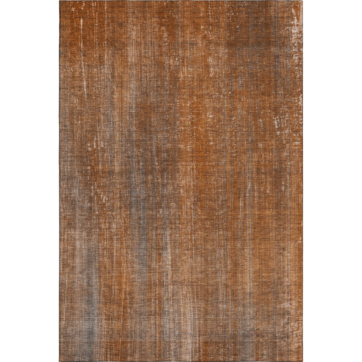 648752 8 x 10 ft. Rust & Gray Striped Transitional Washable Machine Made Rectangle Area Rug with UV Protection