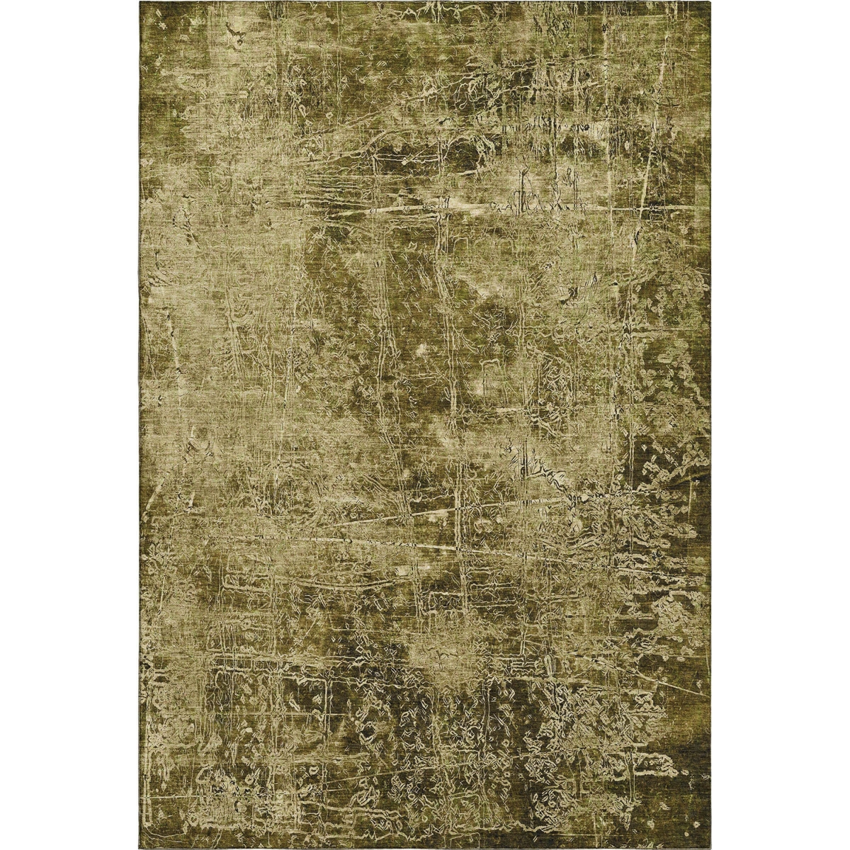 649016 8 x 10 ft. Brown & Ivory Abstract Transitional Washable Machine Made Rectangle Area Rug with UV Protection