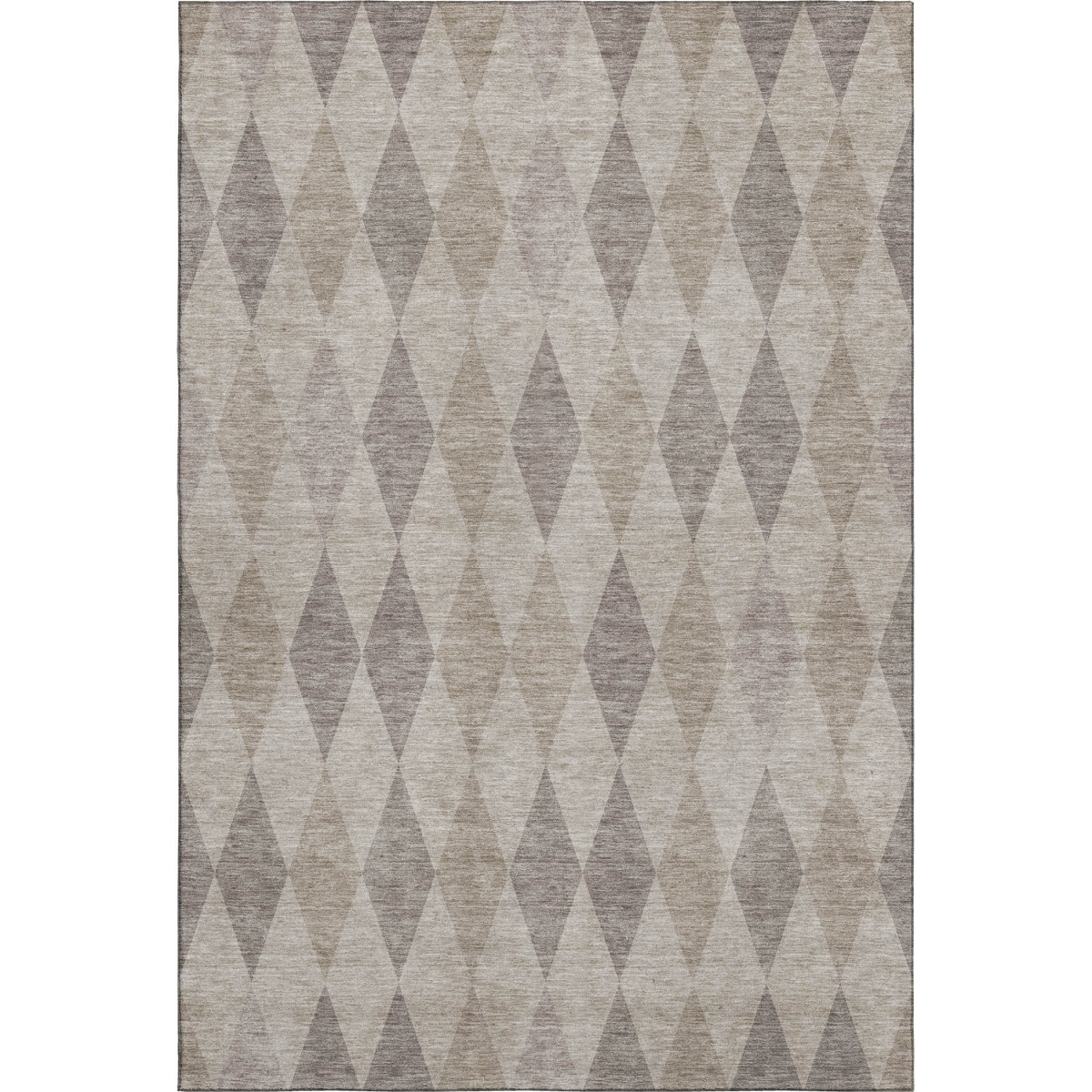 649344 5 x 8 ft. Beige & Gray Geometric Washable Machine Made Rectangle Area Rug with UV Protection