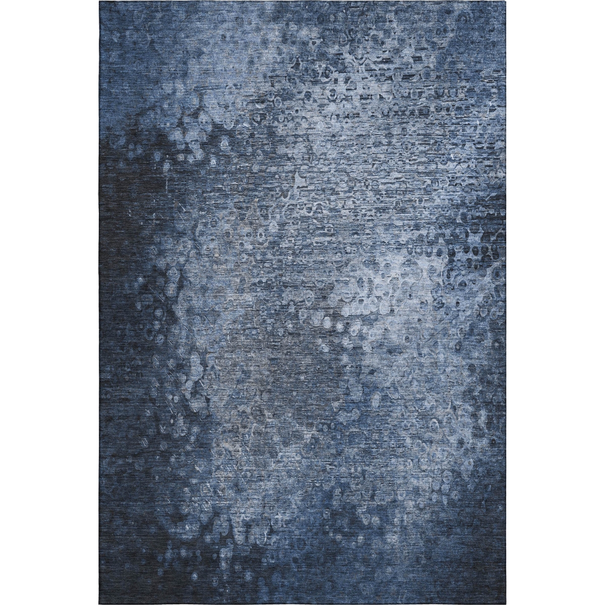 649532 8 x 10 ft. Blue & Ivory Abstract Transitional Washable Machine Made Rectangle Area Rug with UV Protection
