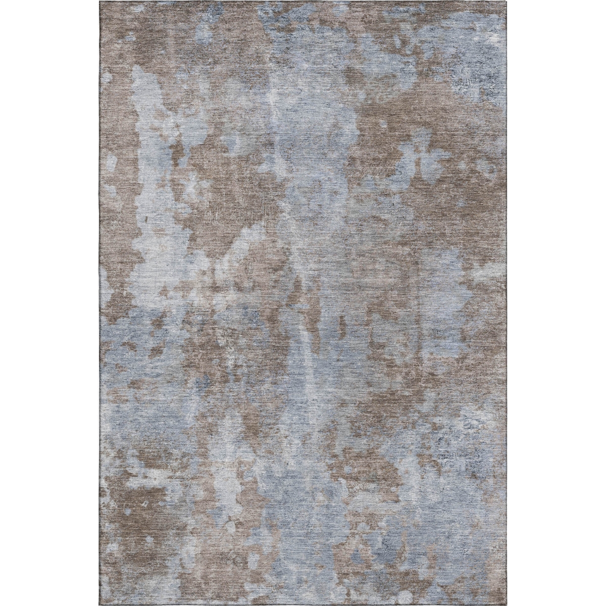 649818 5 x 8 ft. Brown & Ivory Abstract Transitional Washable Machine Made Rectangle Area Rug with UV Protection