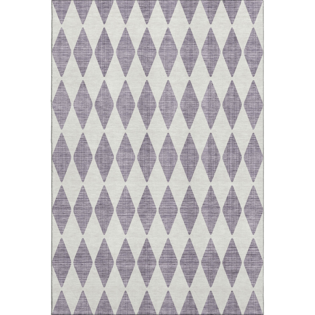 650097 9 x 12 ft. Purple & Ivory Diamond Transitional Washable Machine Made Rectangle Area Rug with UV Protection