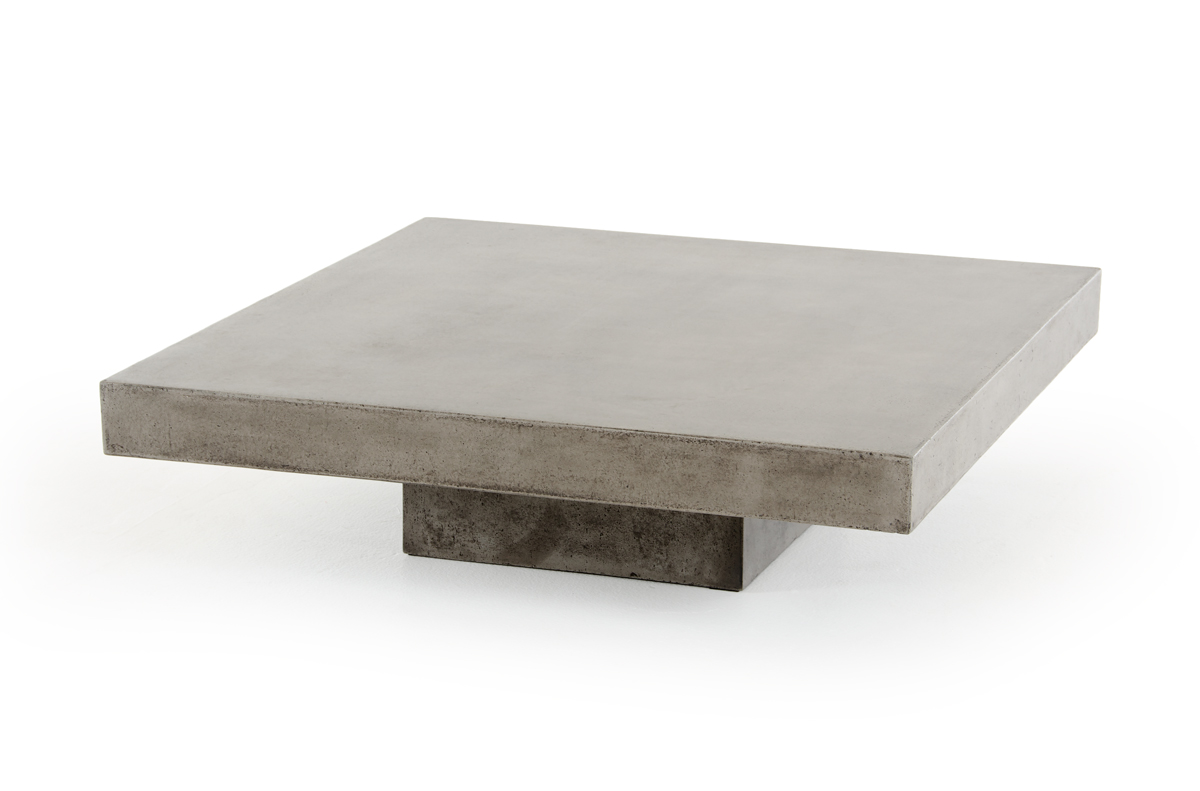 Modern Concrete Coffee Table - 12 x 43 x 43 in.