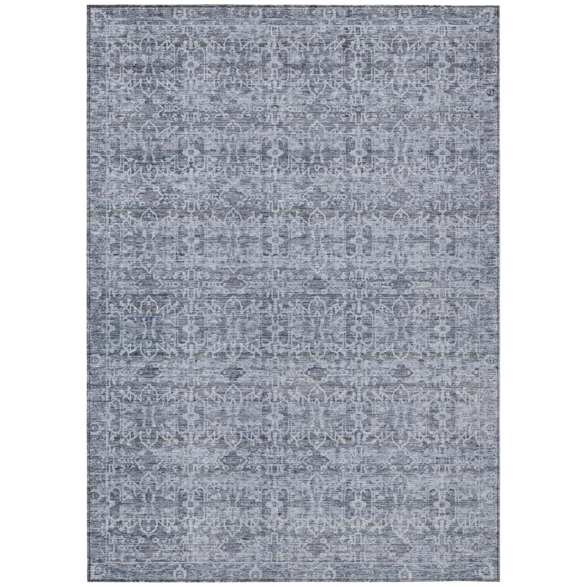 637264 9 x 12 ft. Blue & Ivory Striped Washable Transitional Indoor & Outdoor Rectangle Area Rug
