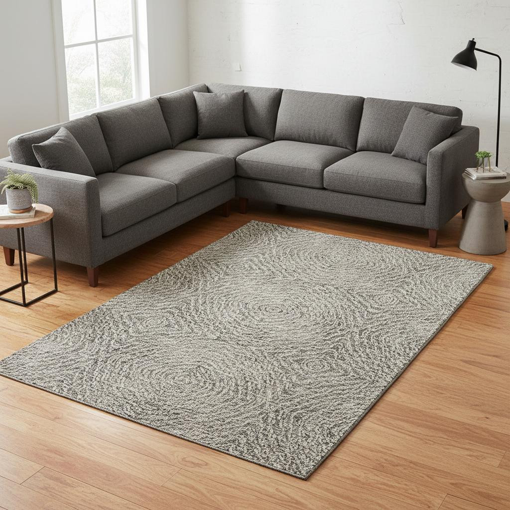 644009 8 x 10 ft. Coffee & Beige Geometric Transitional Washable Machine Made Rectangle Area Rug with UV Protection
