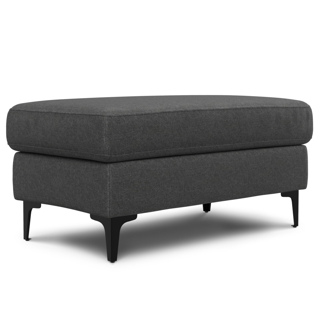 641809 17.90 x 36 x 20 in. Gray & Black Fabric Ottoman
