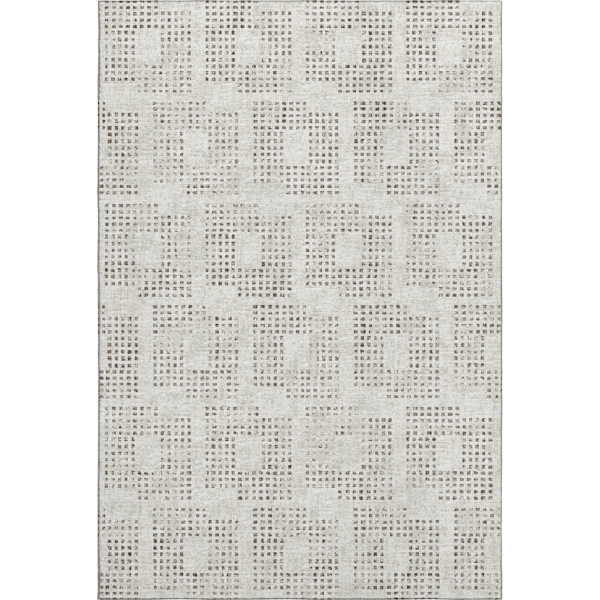 642421 10 x 14 ft. Beige & Chocolate Geometric Washable Transitional Indoor & Outdoor Rectangle Area Rug