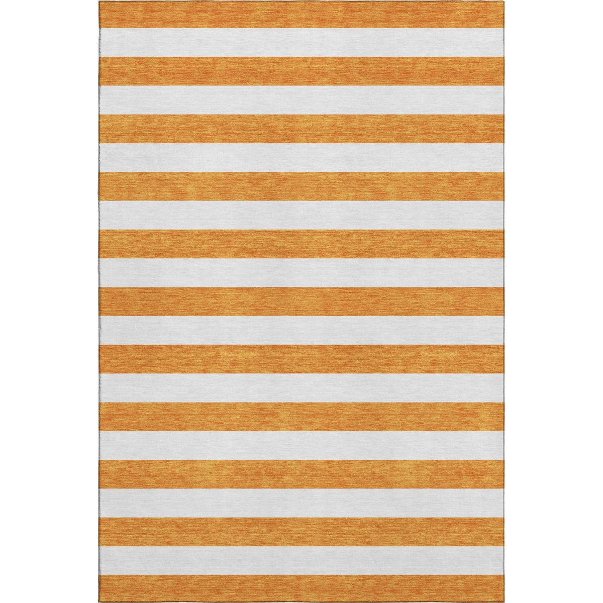 647622 5 x 8 ft. Orange & Ivory Striped Washable Machine Made Rectangle Area Rug with UV Protection