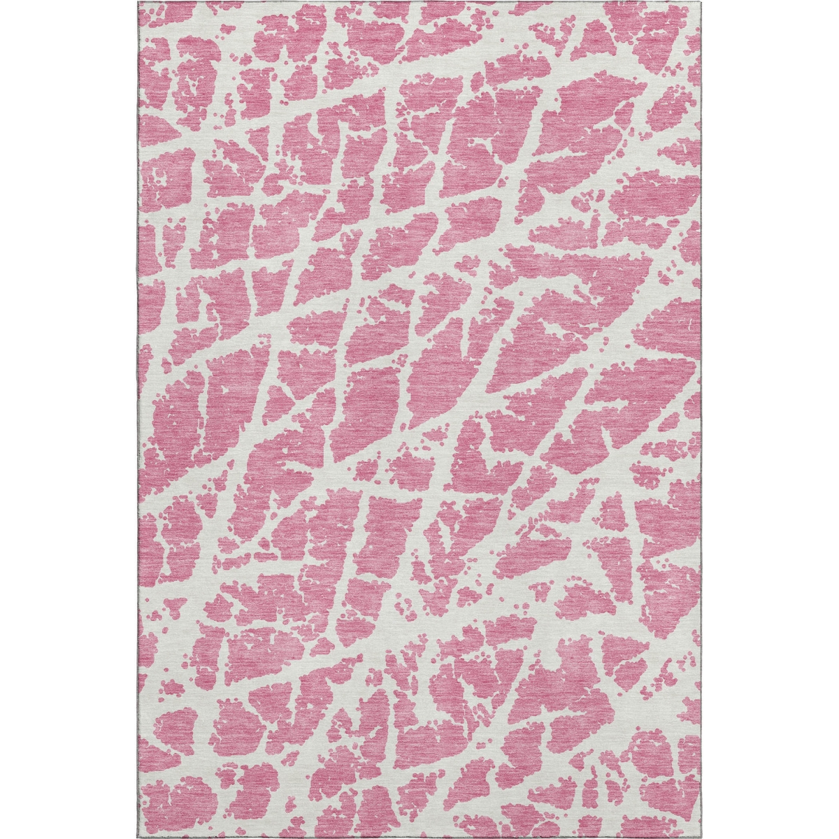 646578 10 x 14 ft. Pink & Ivory Abstract Transitional Washable Machine Made Rectangle Area Rug with UV Protection
