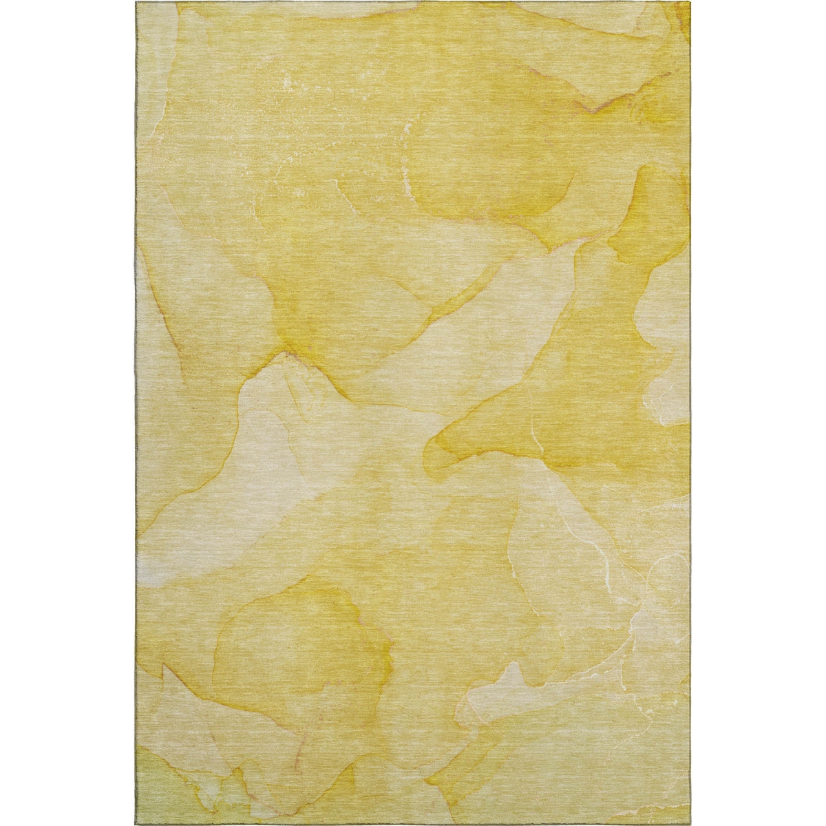 646937 3 x 5 ft. Gold & Ivory Abstract Transitional Washable Machine Made Rectangle Area Rug with UV Protection