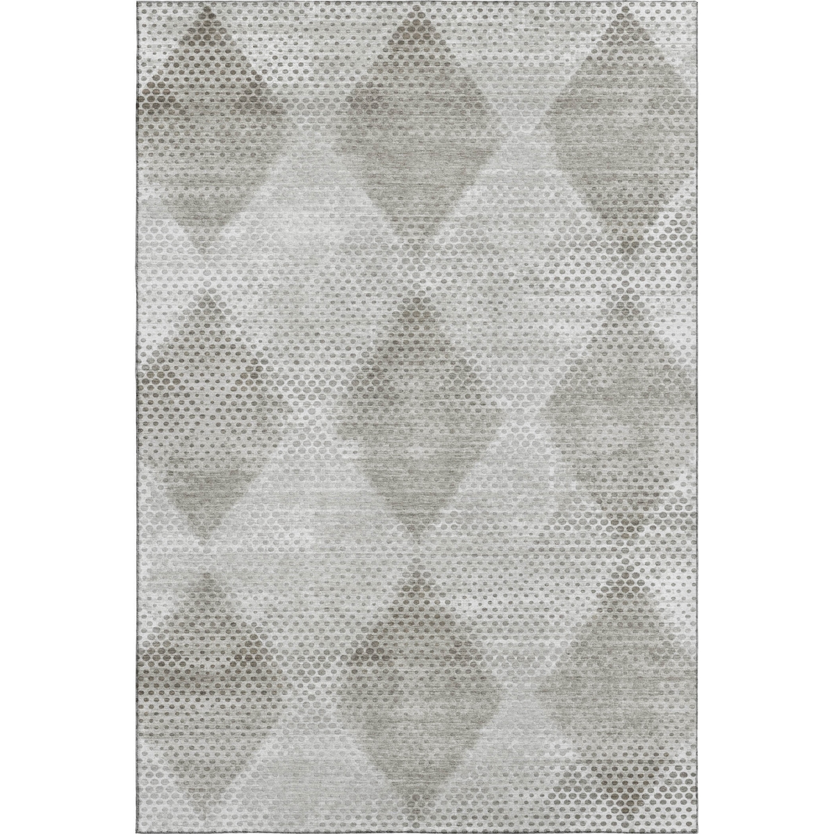 648188 8 x 10 ft. Gray & Ivory Geometric Transitional Washable Machine Made Rectangle Area Rug with UV Protection