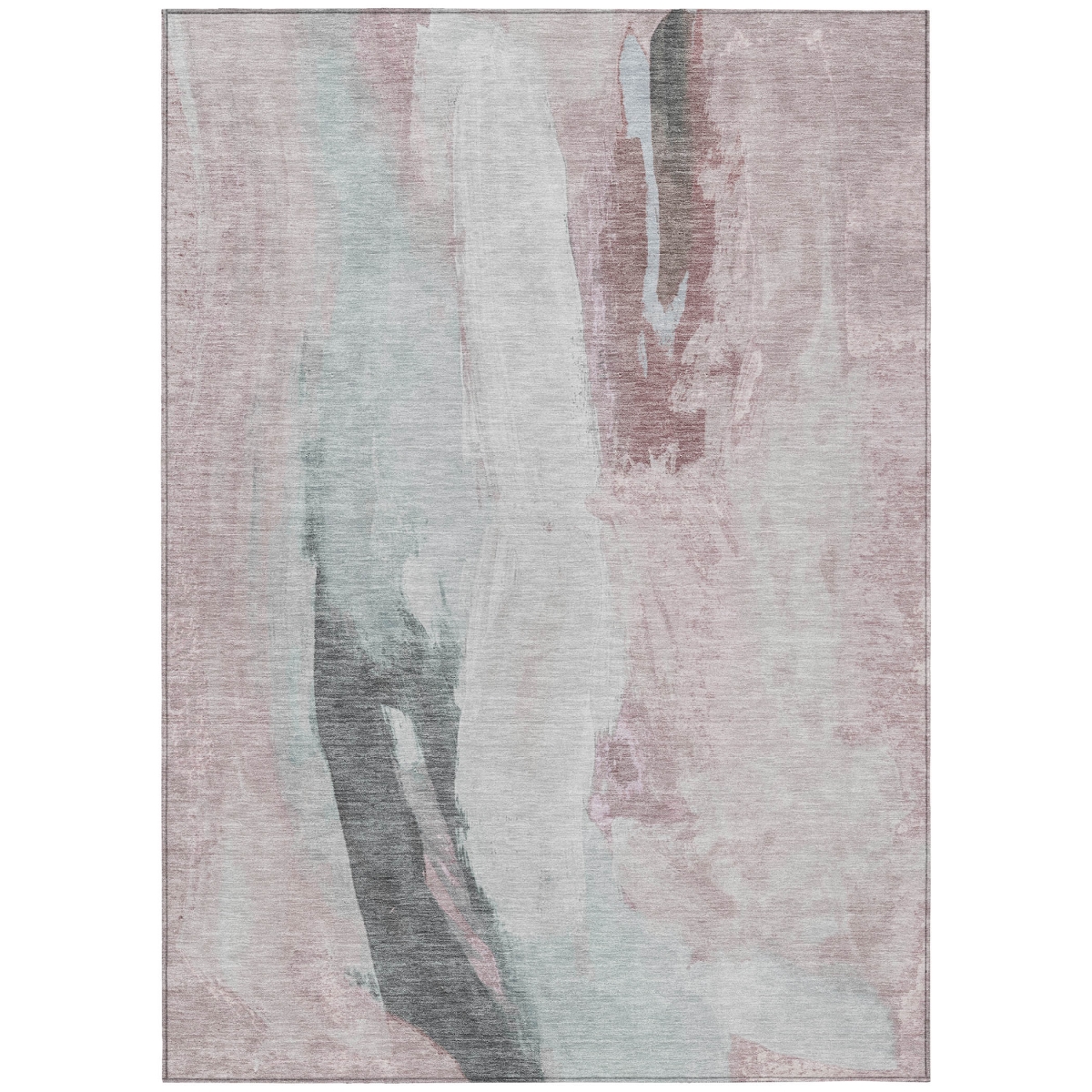 628277 10 x 14 ft. Blush & Gray Abstract Washable Transitional Indoor & Outdoor Rectangle Area Rug