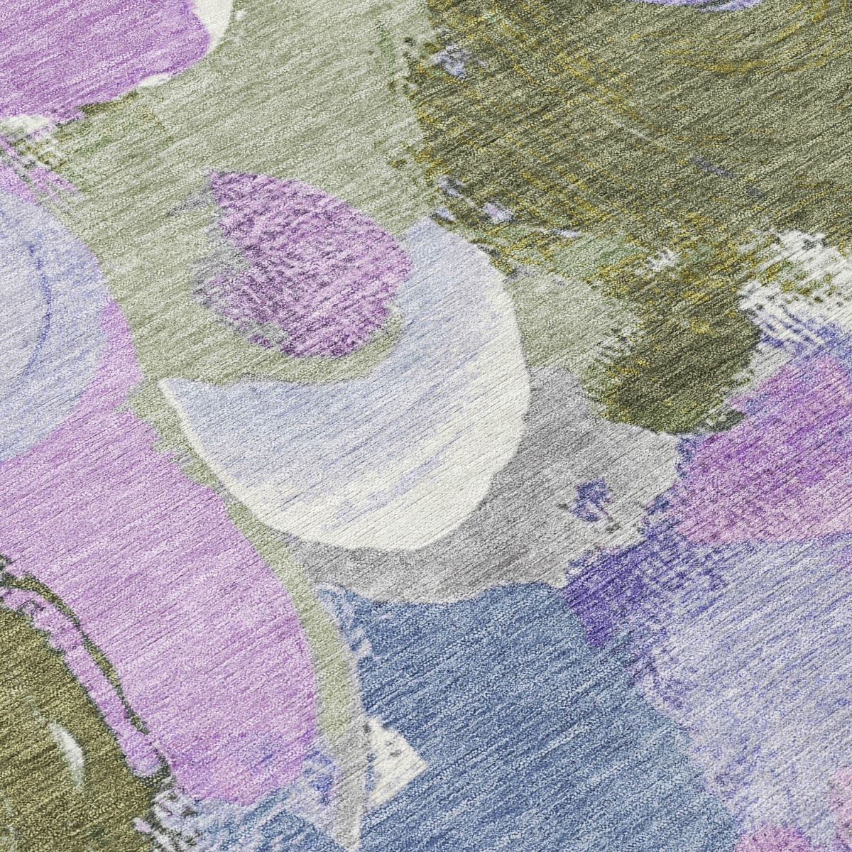 627573 9 x 12 ft. Lavender Ivory & Sage Abstract Washable Transitional Indoor & Outdoor Rectangle Area Rug