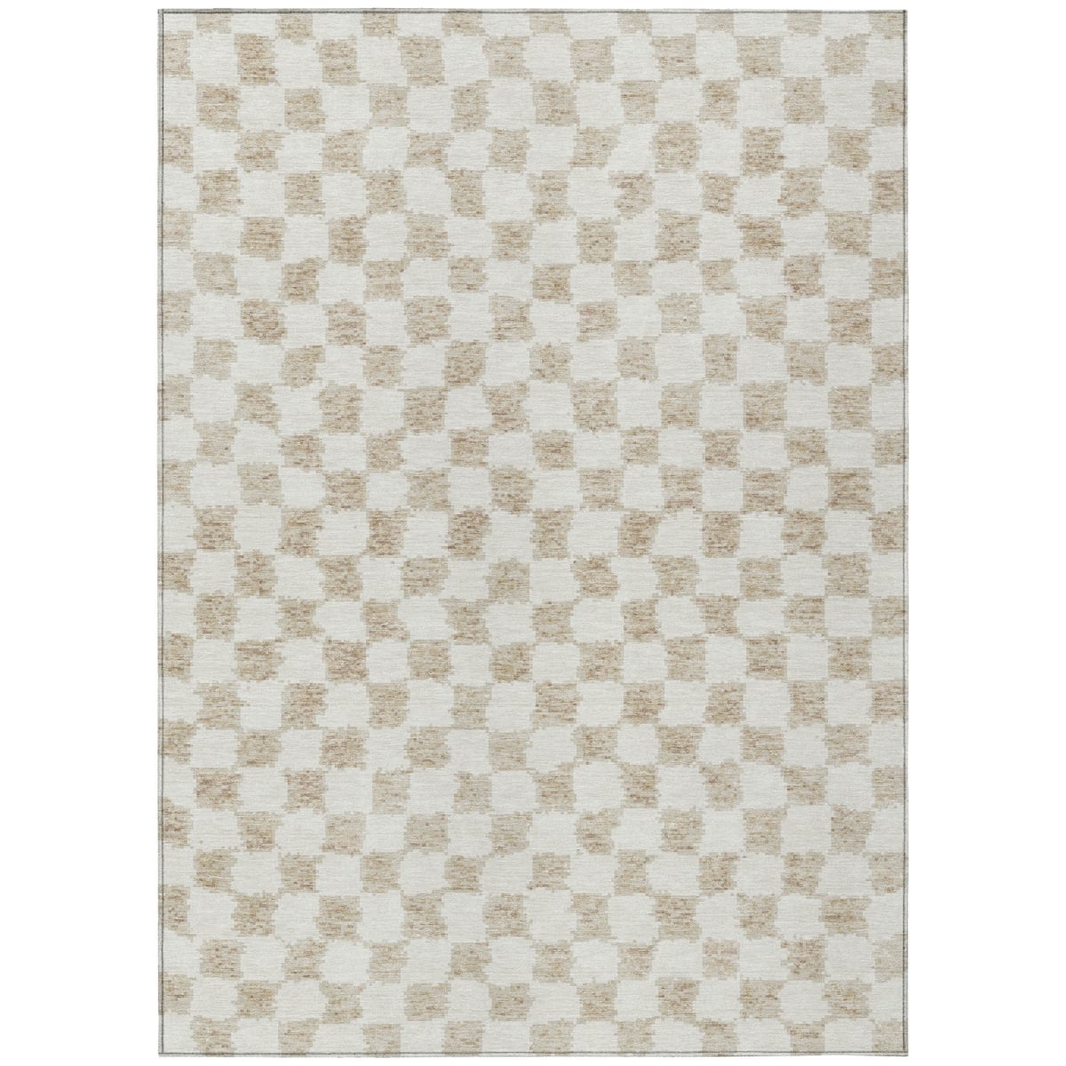627185 8 x 10 ft. Beige & Ivory Geometric Washable Transitional Indoor & Outdoor Rectangle Area Rug