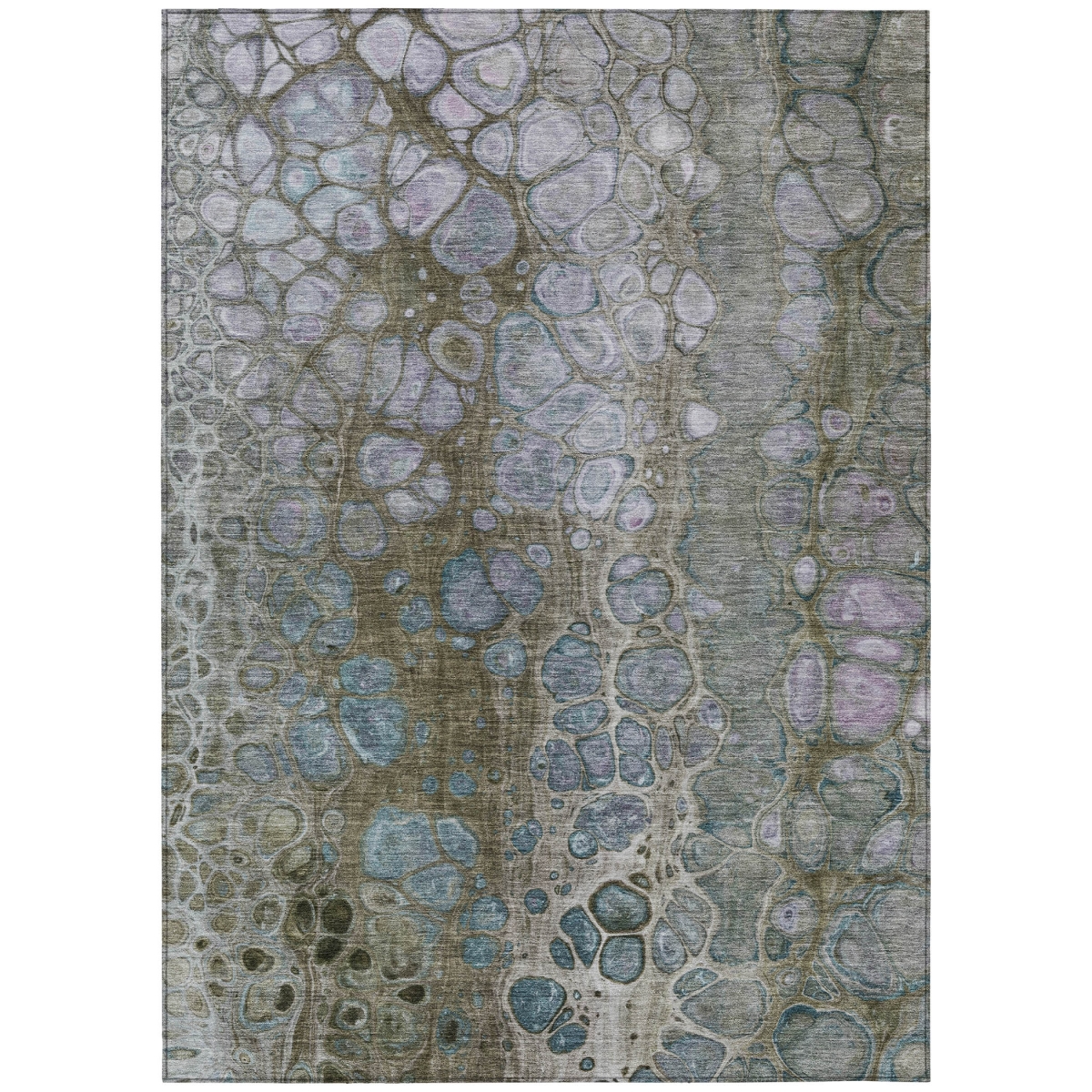 626658 9 x 12 ft. Brown & Gray Abstract Washable Transitional Indoor & Outdoor Rectangle Area Rug