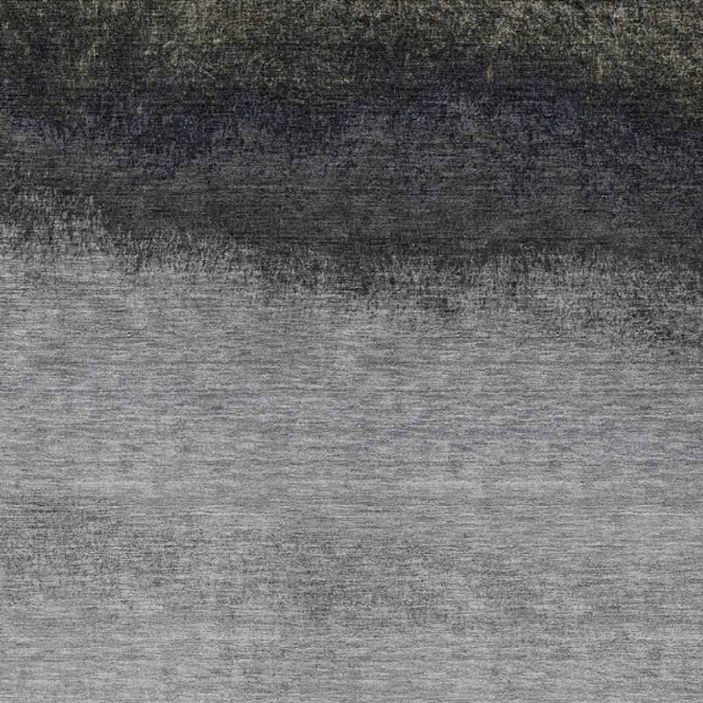 629046 3 x 5 ft. Silver & Black Ombre Washable Transitional Indoor & Outdoor Rectangle Area Rug