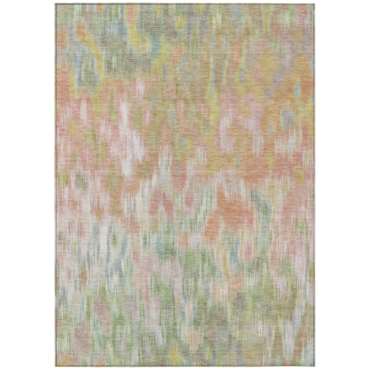 636509 3 x 5 ft. Coral Gold & Ivory Abstract Washable Transitional Indoor & Outdoor Rectangle Area Rug