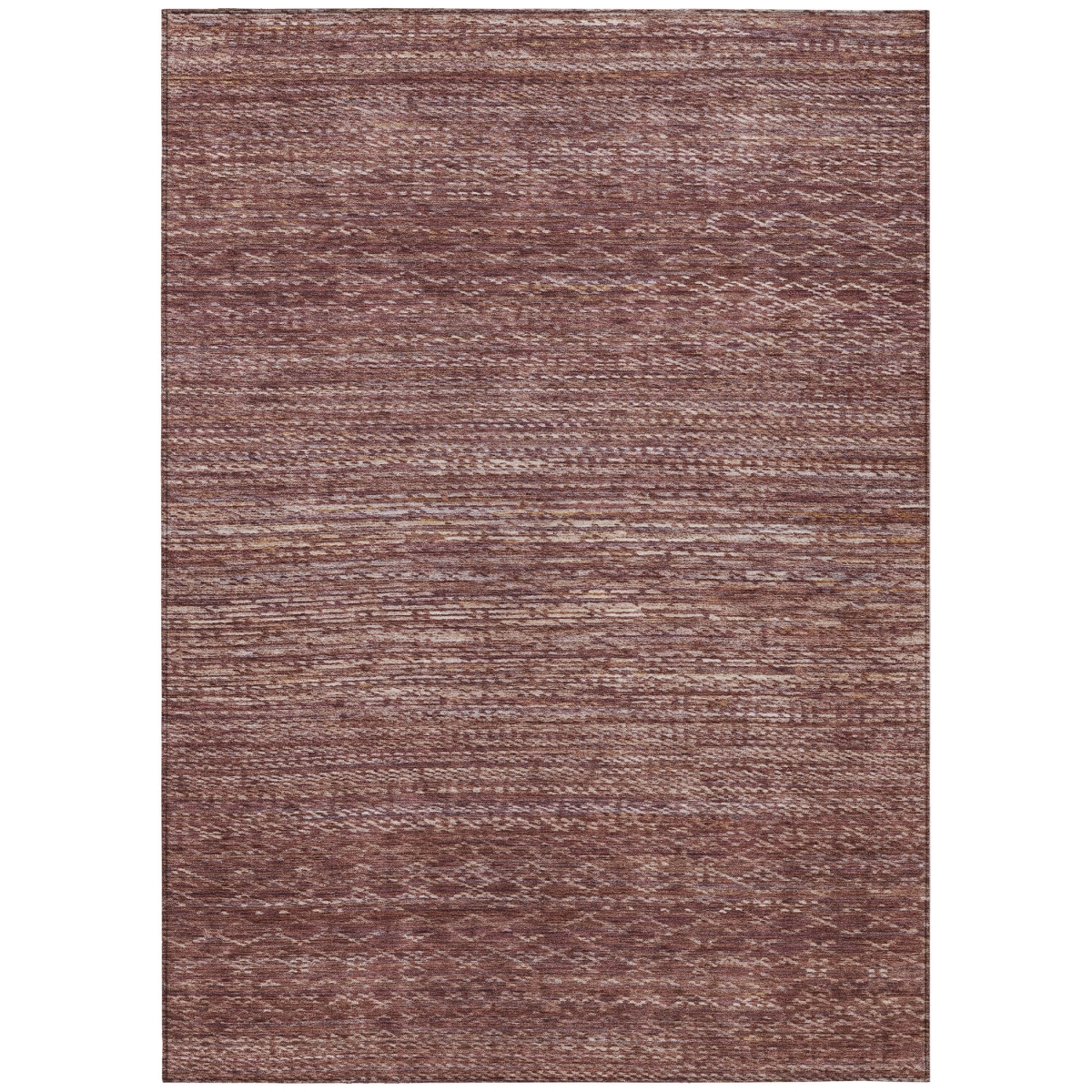 637199 10 x 14 ft. Merlot & Burgundy Striped Washable Transitional Indoor & Outdoor Rectangle Area Rug