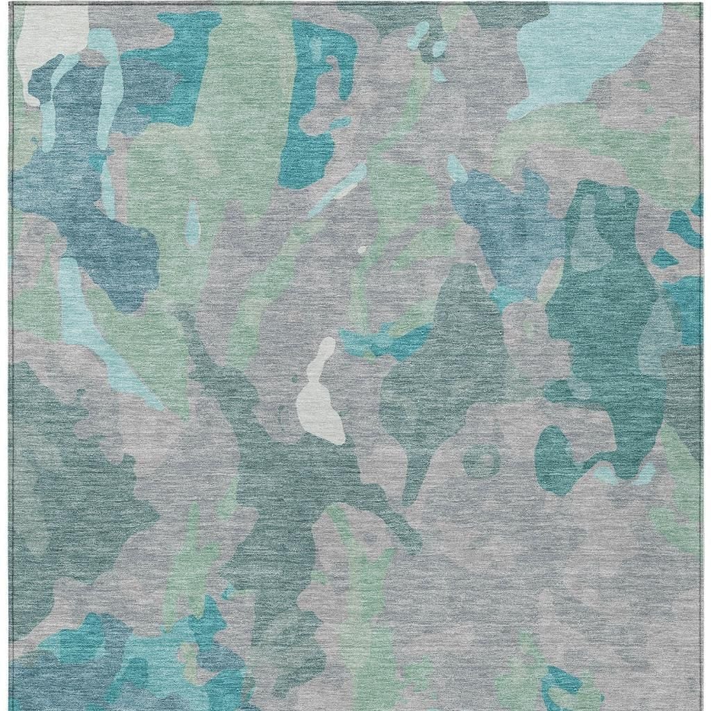 637499 10 x 14 ft. Taupe Green & Ivory Abstract Washable Transitional Indoor & Outdoor Rectangle Area Rug
