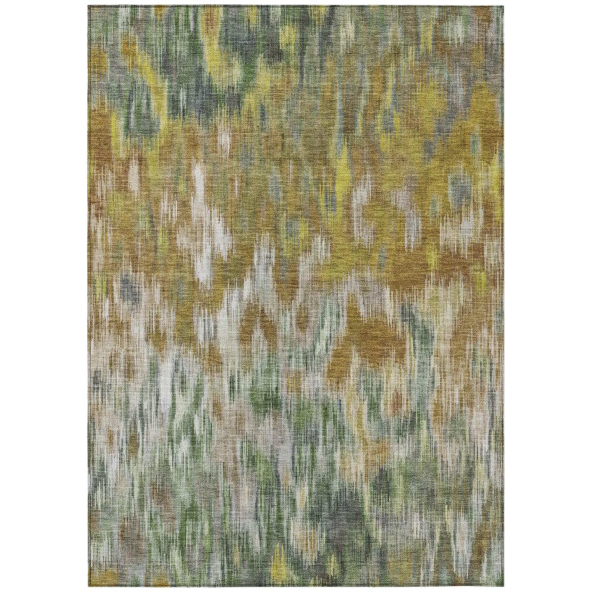 636507 9 x 12 ft. Brown Gold & Ivory Abstract Washable Transitional Indoor & Outdoor Rectangle Area Rug