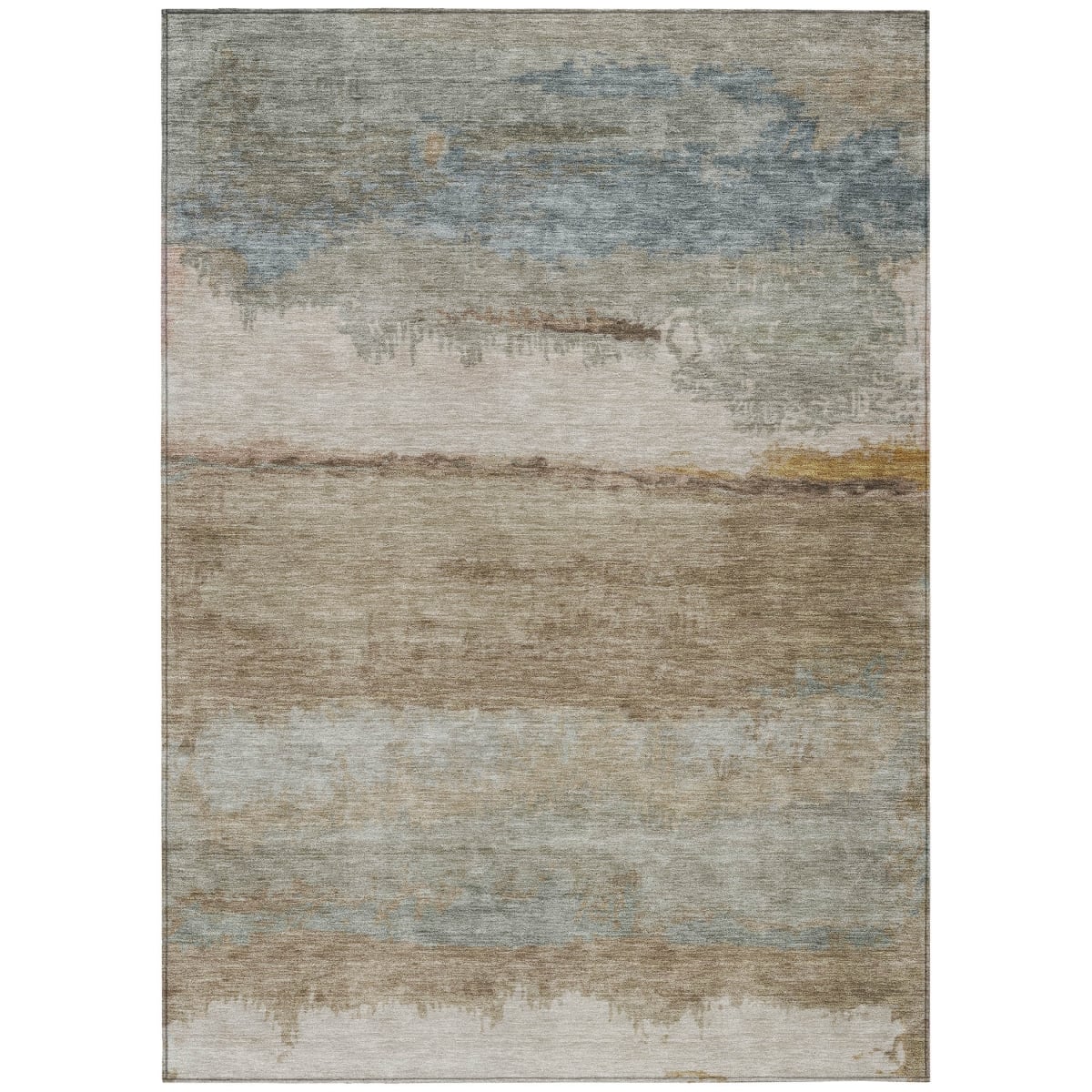 637365 8 x 10 ft. Beige Taupe & Ivory Abstract Washable Transitional Indoor & Outdoor Rectangle Area Rug