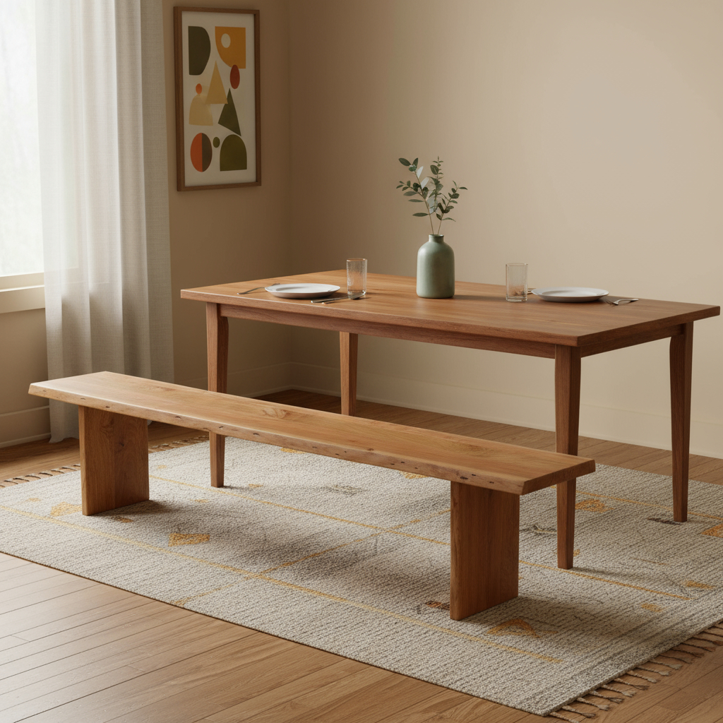 636210 18 x 105 x 15 in. Brown Solid Wood Solid Live Edge Dining Bench