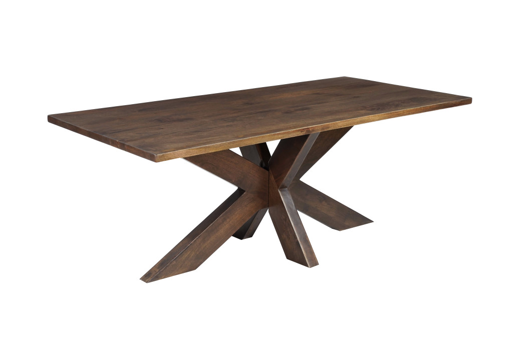 636235 30 x 78 x 38 in. Brown Solid Wood Dining Set with 6 Chair - 7 Piece